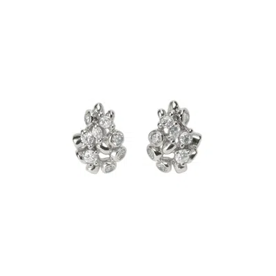 Dainty London Women's Silver Lyra Stud Earrings