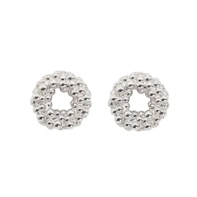 Dainty London Women's Silver Mini Barnacle Hoops