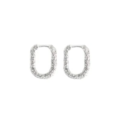 Dainty London Women's Silver Rockpool Hoops