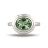 Dainty London Women's Silver Sea Green Quartz Gemstone Ring - Margo In Metallic