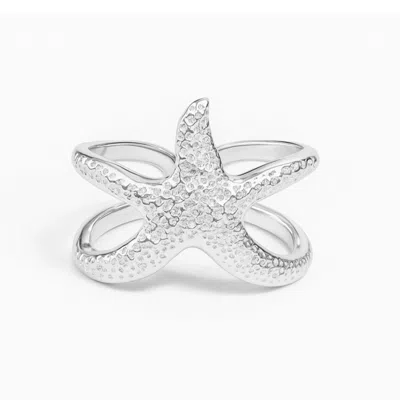 Dainty London Women's Silver Starfish Ring