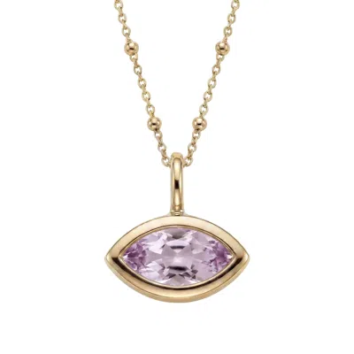 Dainty London Women's Siren's Teardrop Amethyst Necklace - Gold Vermeil
