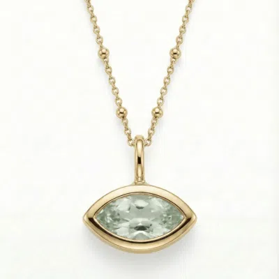 Dainty London Women's Siren's Teardrop Green Quartz Necklace - Gold Vermeil
