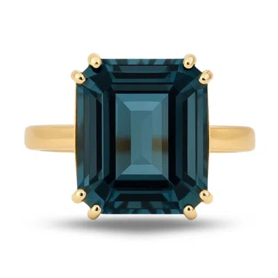 Dainty London Women's Solid Gold London Blue Topaz Ring -  Cleodora