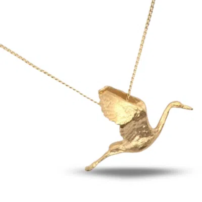 Dainty London Women's Solid Gold Stork Necklace For Mums
