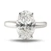 Dainty London Women's White Statement Platinum Oval Diamond Ring - The Nadira Ring In White