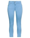 Dairesy Woman Pants Light Blue Size 4 Cotton, Elastane
