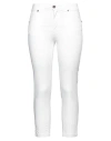 Dairesy Woman Pants White Size 6 Cotton, Elastane