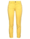 Dairesy Woman Pants Yellow Size 6 Cotton, Elastane In Yellow