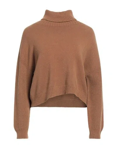 Dairesy Woman Turtleneck Brown Size L Viscose, Polyester, Polyamide