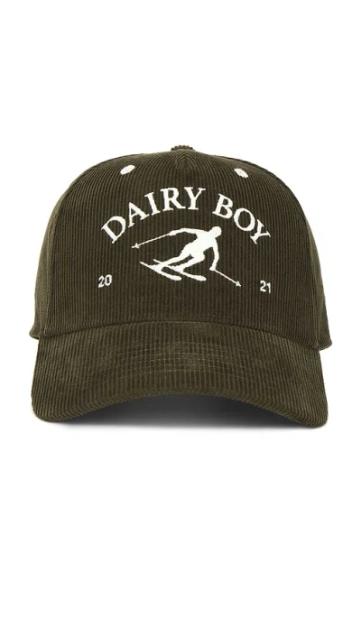 Dairy Boy Mountain Corduroy Trucker Hat In 松木