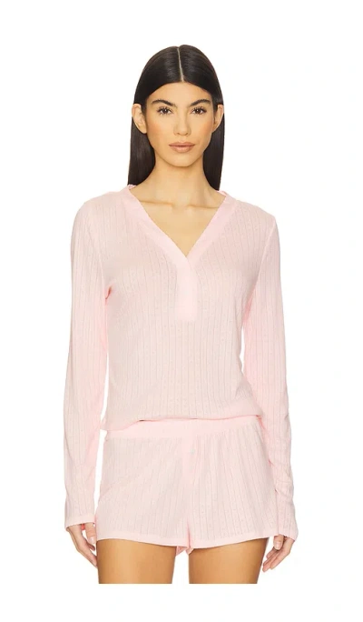 Dairy Boy Pointelle Sleep Top In Blush