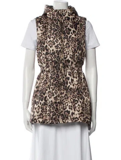 Pre-owned Daisy Animal Print Vest In Brown