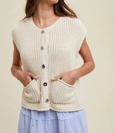 Daisy Betty Knit Sweater Vest In Cream In White