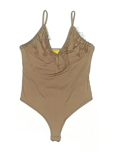 Pre-owned Daisy Bodysuit In Tan