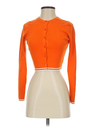 Pre-owned Daisy Cardigan Sweater In Orange