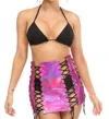 Daisy Corsets Holo Lace-up Skirt In Fuchsia In Pink