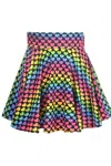 Daisy Corsets Rainbow Hearts Stretch Lycra Skirt In Multi In Multi