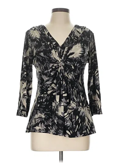 Pre-owned Daisy Fuentes 3/4 Sleeve Blouse In Black