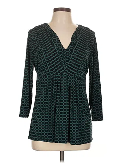 Pre-owned Daisy Fuentes 3/4 Sleeve Blouse In Teal
