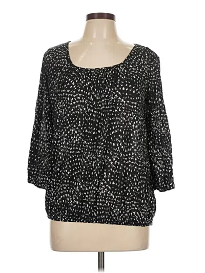 Pre-owned Daisy Fuentes 3/4 Sleeve T-shirt In Black