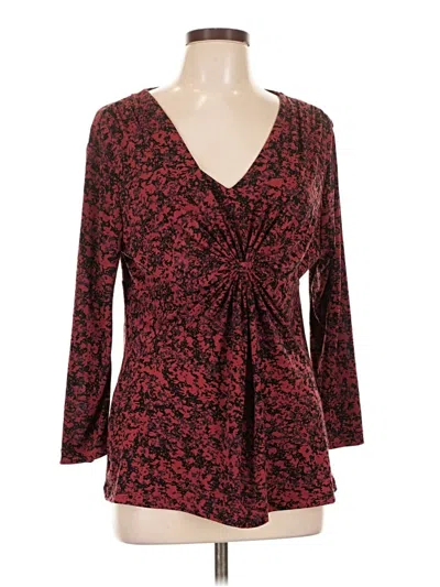 Pre-owned Daisy Fuentes 3/4 Sleeve T-shirt In Red