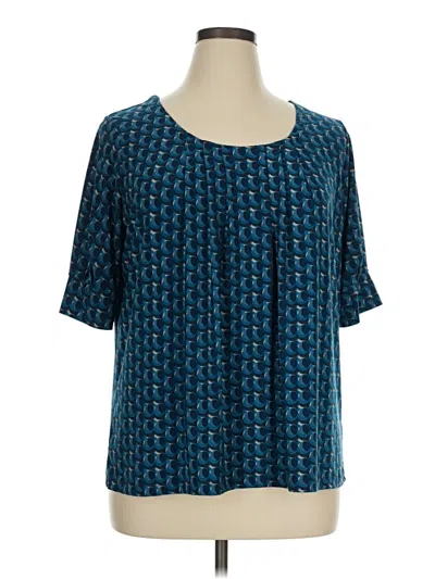 Pre-owned Daisy Fuentes 3/4 Sleeve T-shirt In Teal