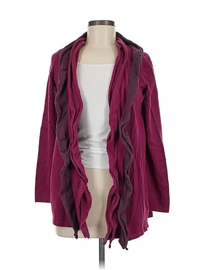 Pre-owned Daisy Fuentes Cardigan Sweater In Burgundy