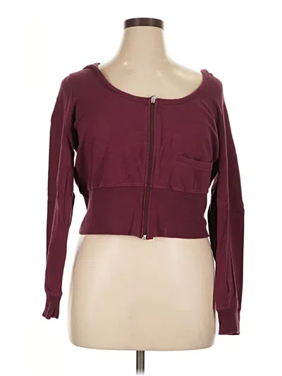 Pre-owned Daisy Fuentes Cardigan Sweater In Burgundy