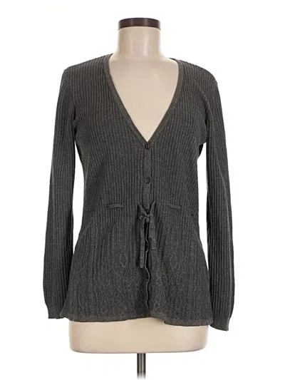 Pre-owned Daisy Fuentes Cardigan Sweater In Gray