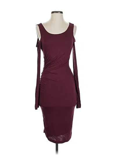 Pre-owned Daisy Fuentes Cocktail Dress In Burgundy