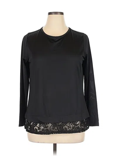 Pre-owned Daisy Fuentes Long Sleeve Blouse In Black