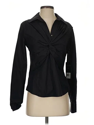 Pre-owned Daisy Fuentes Long Sleeve Blouse In Black