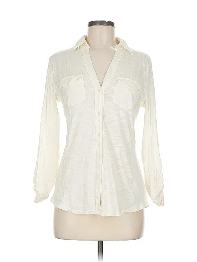 Pre-owned Daisy Fuentes Long Sleeve Blouse In White
