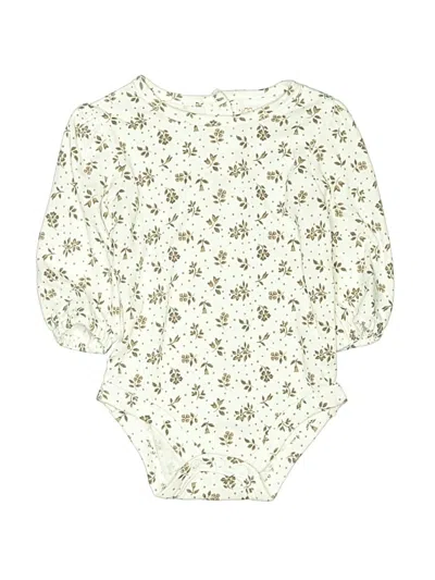 Pre-owned Daisy Fuentes Babies' Long Sleeve Onesie In Ivory