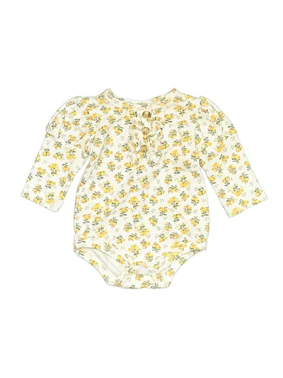 Pre-owned Daisy Fuentes Babies' Long Sleeve Onesie In Yellow