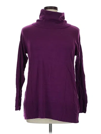 Pre-owned Daisy Fuentes Long Sleeve Top Purple Cowl Neck Tops