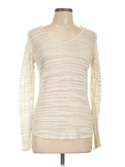 Pre-owned Daisy Fuentes Long Sleeve T-shirt In White