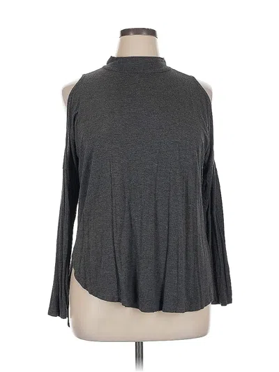 Pre-owned Daisy Fuentes Long Sleeve Turtleneck In Gray