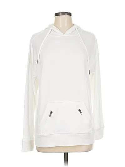 Pre-owned Daisy Fuentes Pullover Hoodie In White