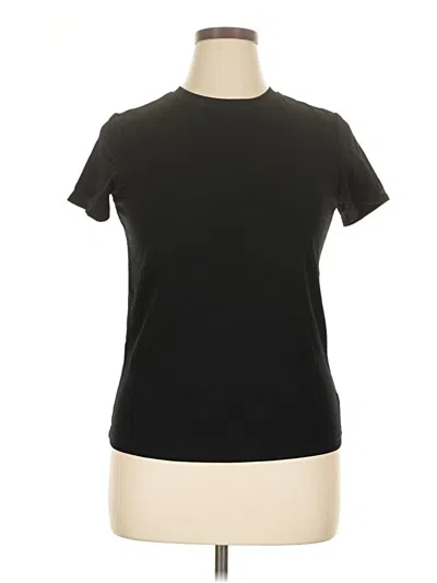 Pre-owned Daisy Fuentes Short Sleeve Top Black Crew Neck Tops