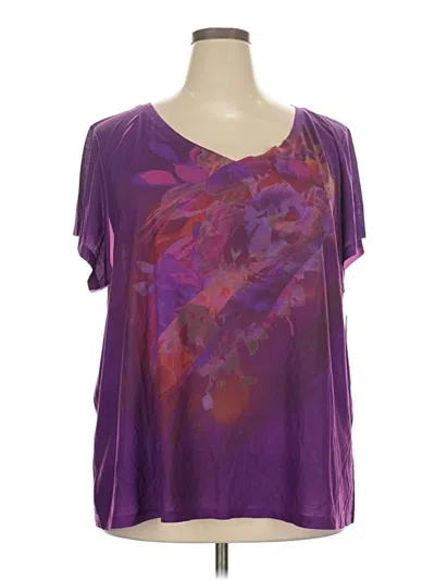 Pre-owned Daisy Fuentes Short Sleeve T-shirt In Purple