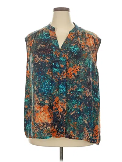 Pre-owned Daisy Fuentes Sleeveless Blouse In Blue