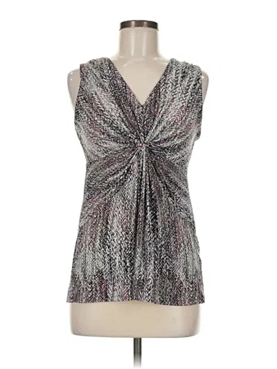 Pre-owned Daisy Fuentes Sleeveless Blouse In Silver