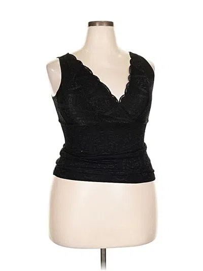 Pre-owned Daisy Fuentes Sleeveless Top Black Sweetheart Neckline Tops