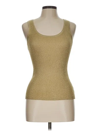 Pre-owned Daisy Fuentes Sleeveless Top Gold Scoop Neck Tops