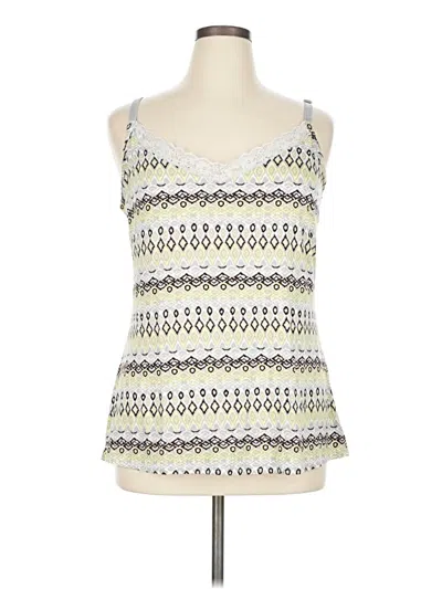 Pre-owned Daisy Fuentes Sleeveless Top Ivory Scoop Neck Tops In White