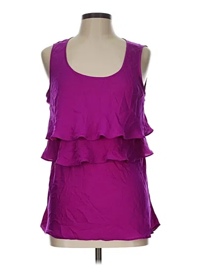 Pre-owned Daisy Fuentes Sleeveless Top Purple Halter Neckline Tops