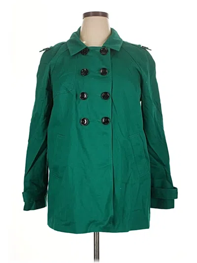 Pre-owned Daisy Fuentes Trenchcoat In Green
