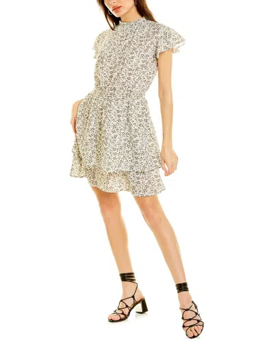 Daisy Lane Smocked Ruffle Mini Dress In White